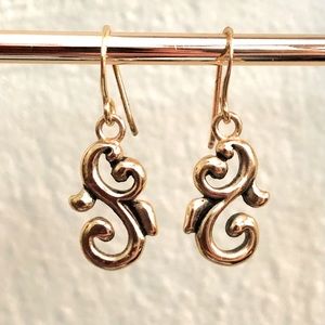 Brass Filigree French Wire Earrings